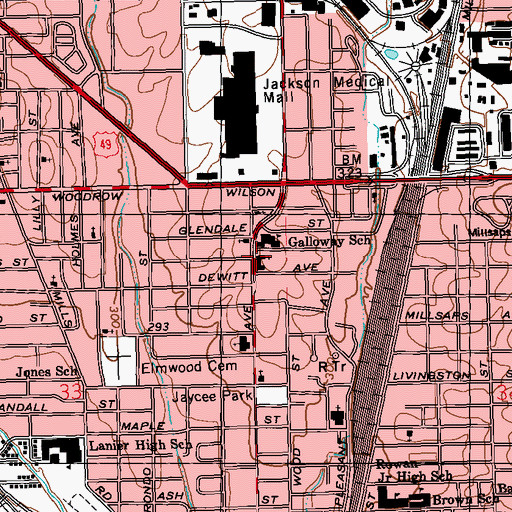 Topographic Map of Greater Mount Sinai Baptist Church, MS