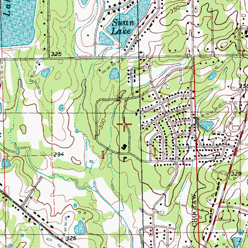 Topographic Map of Heritage Estates, MS