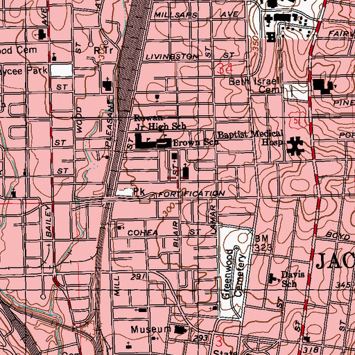 Topographic Map of Holy Ghost Catholic Church, MS