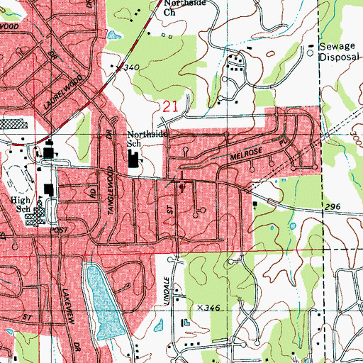 Topographic Map of Holy Savior Catholic Church, MS