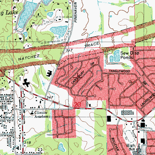 Topographic Map of Huntcliff, MS