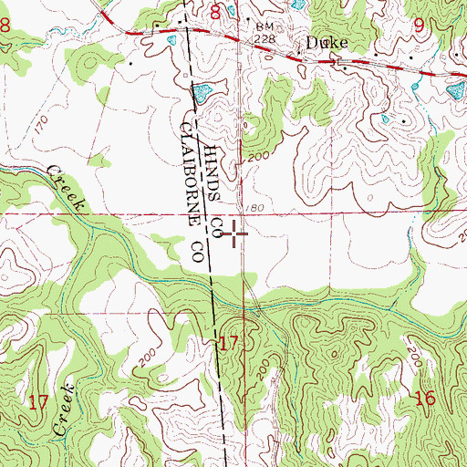 Topographic Map of Hunts Store (historical), MS