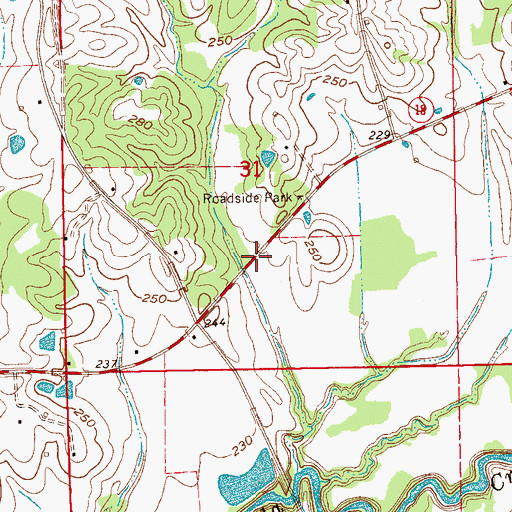 Topographic Map of Hutchins School (historical), MS