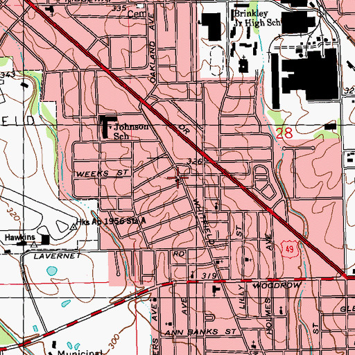 Topographic Map of Hyde Park Baptist Church, MS