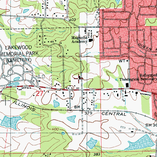 Topographic Map of John Hopkins Elementary School, MS