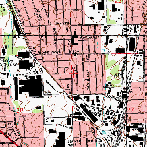 Topographic Map of Johnson Chapel Baptist Church, MS