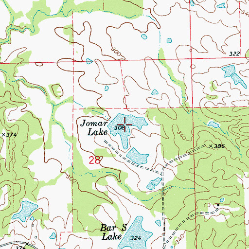 Topographic Map of Jomar Lake, MS