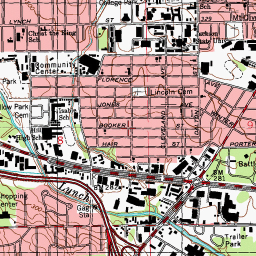 Topographic Map of Kingdom of God in Christ Church, MS