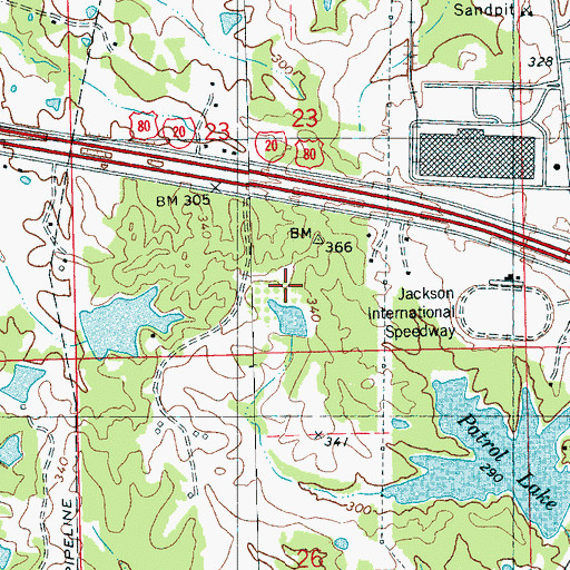 Topographic Map of Lakeridge, MS