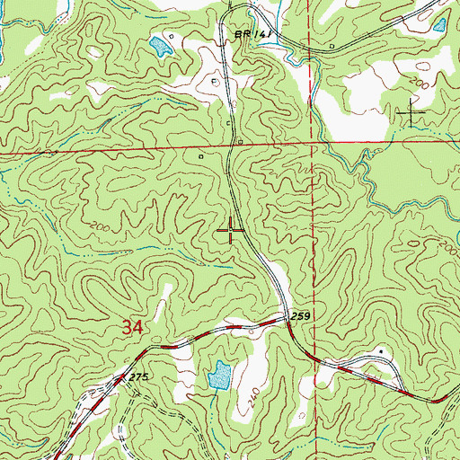 Topographic Map of Little Kingdom Come Church (historical), MS