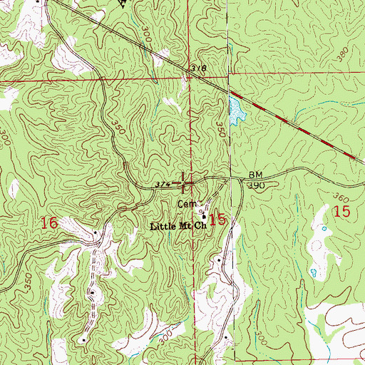 Topographic Map of Little Mount School (historical), MS