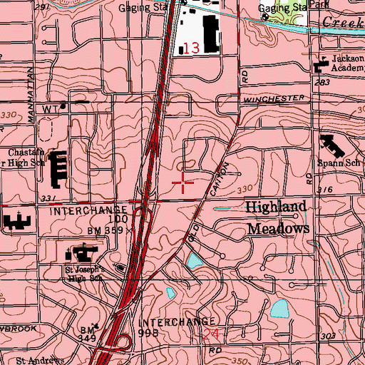 Topographic Map of Maywood Shopping Center, MS