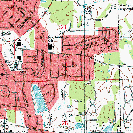 Topographic Map of Meadowhill, MS