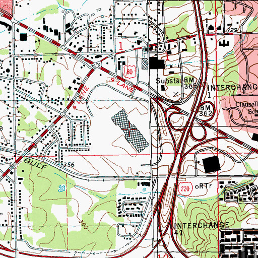 Topographic Map of Metrocenter Mall Shopping Center, MS
