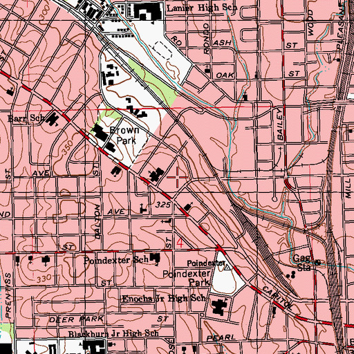 Topographic Map of Midcity Shopping Center, MS