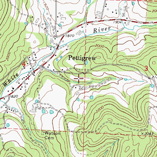Topographic Map of Township of Kentucky (historical), AR
