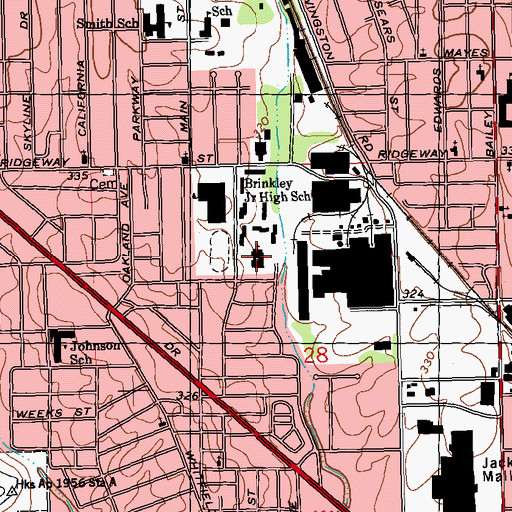 Topographic Map of Morning Star Baptist Church, MS