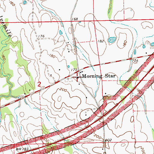 Topographic Map of Morning Star Church, MS