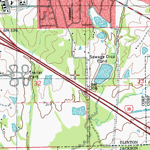 Topographic Map of Morrison Heights Baptist Church, MS