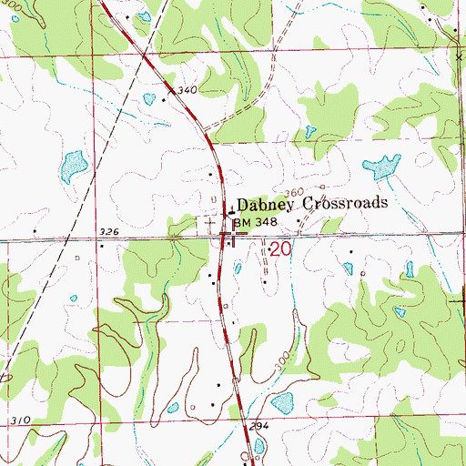 Topographic Map of Mount Wade School (historical), MS