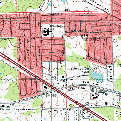 Topographic Map of Mount Zion Church of Christ Holiness, MS