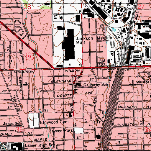 Topographic Map of New Ebenezer Baptist Church, MS