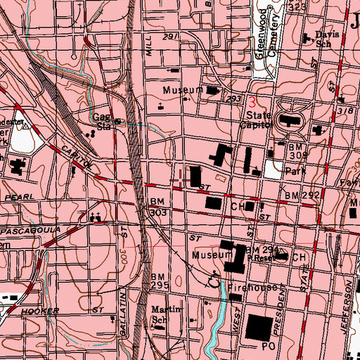 Topographic Map of New Hope Missionary Baptist Church, MS