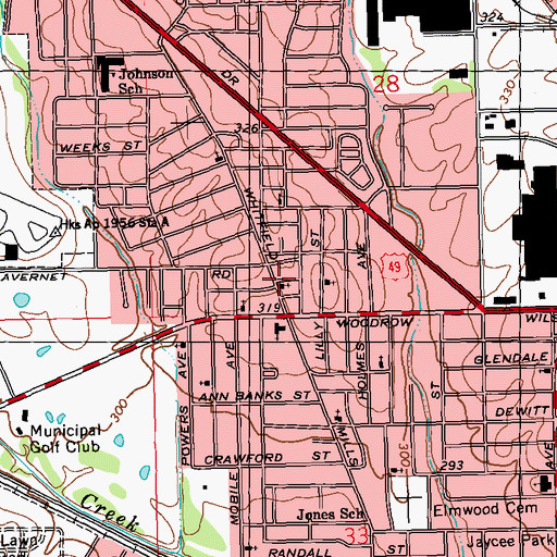 Topographic Map of New Mount Olive Primitive Baptist Church, MS