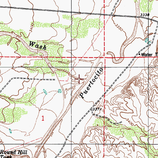 Topographic Map of Las Moras Wash, AZ