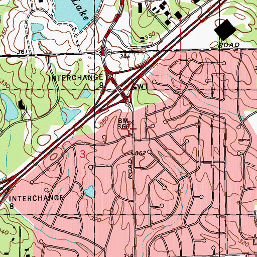 Topographic Map of North Jackson Baptist Church, MS