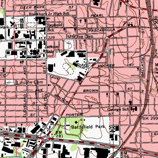 Topographic Map of North Terry Road Shopping Center, MS