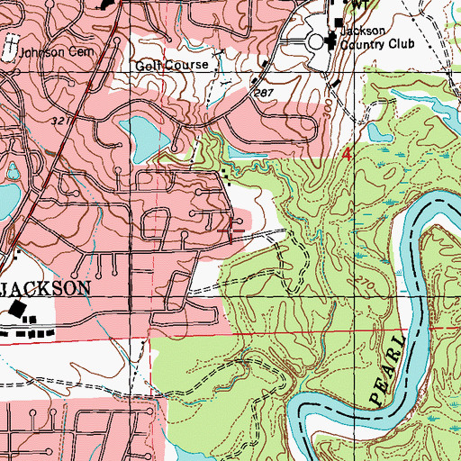 Topographic Map of North Town Plaza, MS