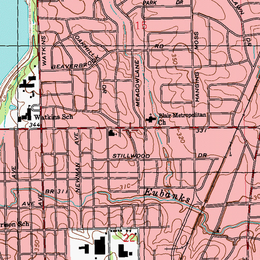 Topographic Map of Northside Church of the Nazarene, MS