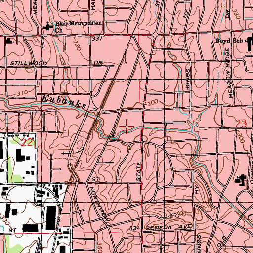 Topographic Map of Northside Shopping Center, MS