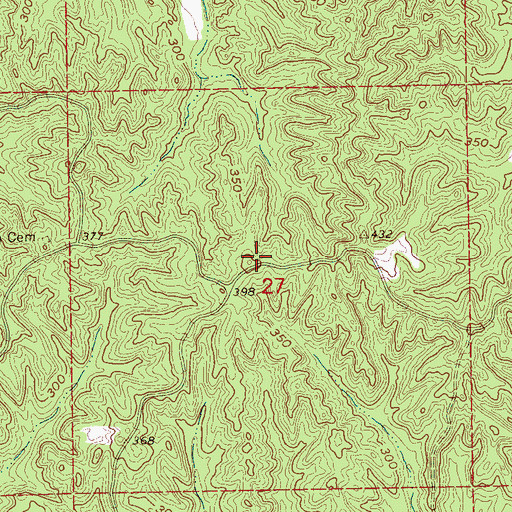 Topographic Map of Oak Ridge School (historical), MS