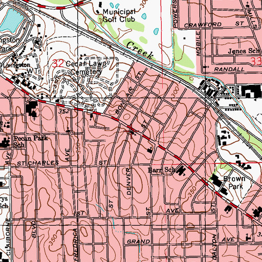 Topographic Map of Open Door Mennonite Church, MS