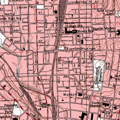 Topographic Map of Pentecostal Temple Church of Our Lord Jesus Christ, MS