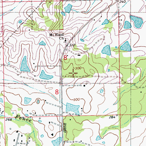 Topographic Map of Pinehaven Estates, MS