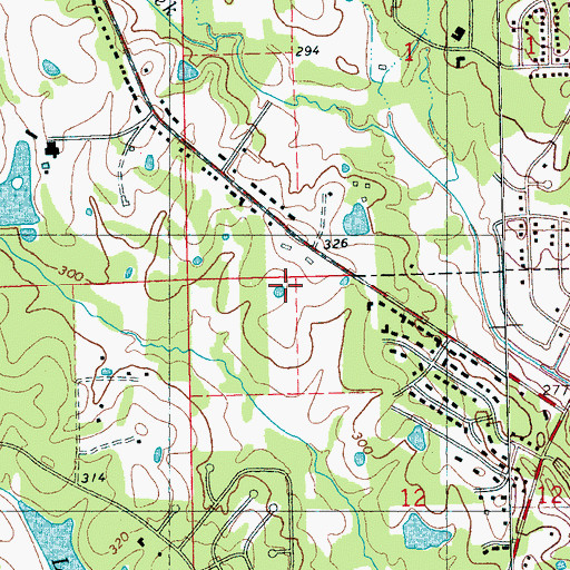 Topographic Map of Raintree Place, MS