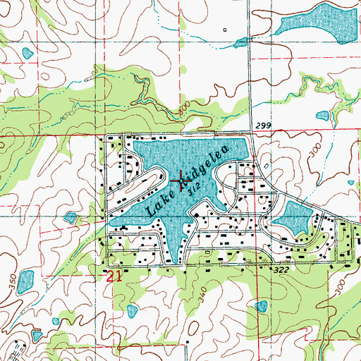 Topographic Map of Reigelea Lake, MS
