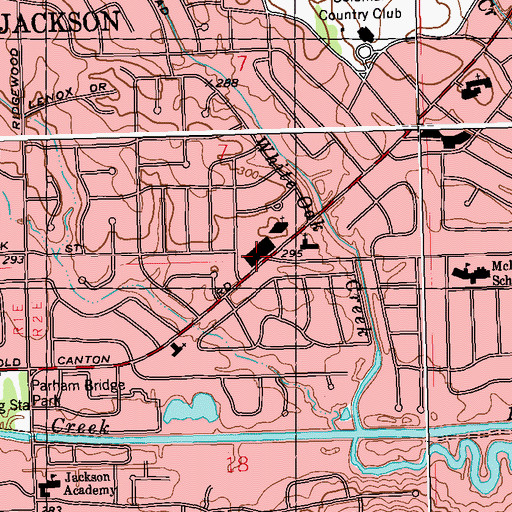 Topographic Map of Riverwood Bible Church, MS