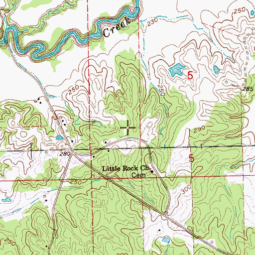 Topographic Map of Roach Ridge, MS