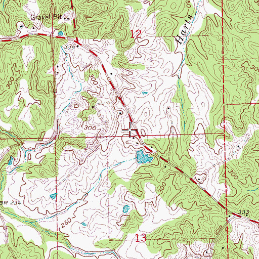 Topographic Map of Ross School (historical), MS