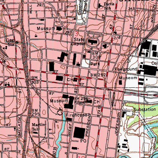Topographic Map of Saint Andrews Episcopal Church, MS