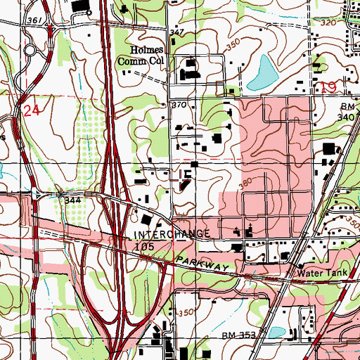 Topographic Map of Saint Columb's Episcopal Church, MS
