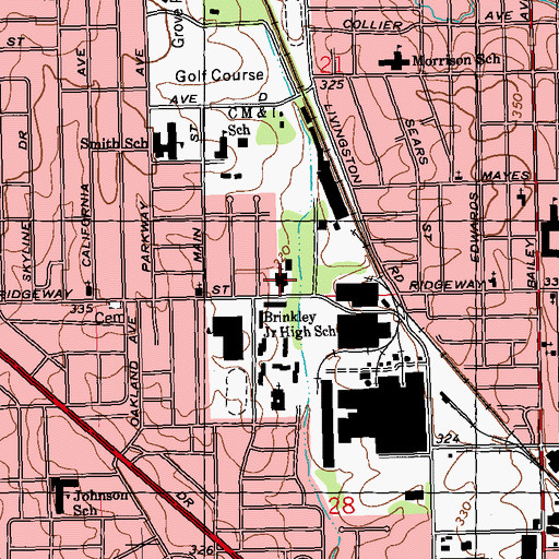 Topographic Map of Saint Peter Missionary Baptist Church, MS