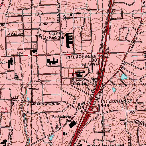 Topographic Map of Saint Richards Catholic Church, MS