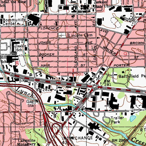 Topographic Map of Smith Chapel Freewill Baptist Church, MS