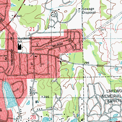Topographic Map of Saint James United Methodist Church, MS