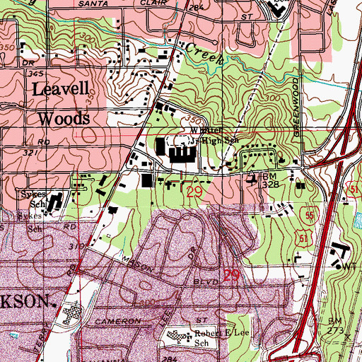 Topographic Map of Saint Theresa Catholic Church, MS